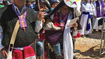 Indígenas de Chiapas acuden a la misa del papa Francisco.