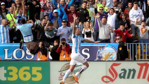 El festejo de Albentosa tras hacer el gol del empate ante el Real Madrid.