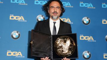Alejandro G. Iñárritu, el sábado, con su segundo premio DGA al Mejor Director de un filme, en este caso por 'The Revenant'.