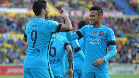 El uruguayo y el brasileño fueron los autores de los goles en la victoria del Barcelona ante Las Palmas.