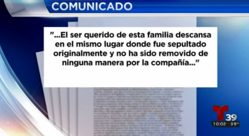 El cementerio ha publicado un comunicado oficial para defenderse de las acusaciones de la familia Valdés. 
