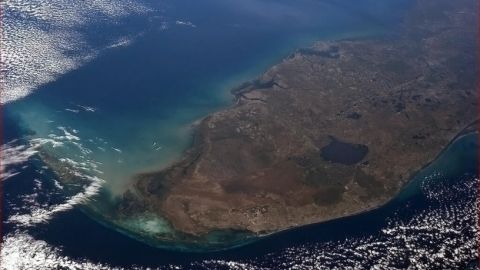 Lago Okeechobee, como se ve desde la Estación Espacial Internacional.