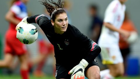 Hope Solo, arquera de la selección de los EEUU.