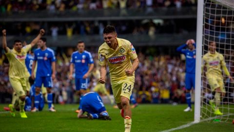 Oribe Peralta celebra tras anotar en la ida de la Final de la edición pasada en la que América se impuso al Impact de Montreal.