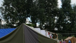 Nepalese earthquake victims collect belongings from a temporary shelter after the Hanumente River overflowed following monsoon rain in Bhaktapur on the outskirts of Kathmandu on August 27, 2015. Monsoon rains are slowing rebuilding and relief efforts after nearly 8,900 people died and some 600,000 homes were reduced to rubble across the impverished Himalayan nation following the deastating earthquake that struck Nepal on April 25. AFP PHOTO / Prakash MATHEMA (Photo credit should read PRAKASH MATHEMA/AFP/Getty Images)