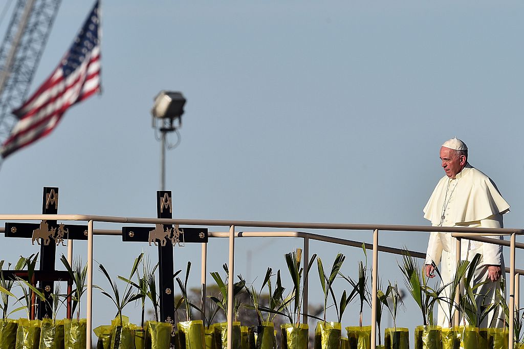 El Papa rezó en la frontera entre México y Estados Unidos.