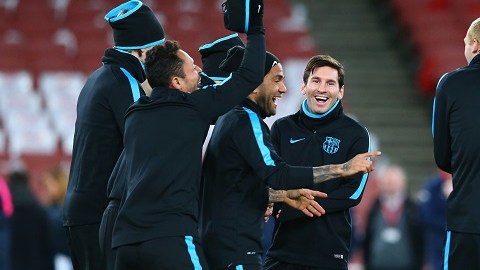 El Barcelona se luce relajado previo al duelo de hoy contra el Arsenal.