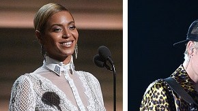Beyonce, Justin Bieber y Adele en sus respectivas apariciones ayer en los Premios Grammy.