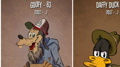 ¿Cómo serían Goofy, Tom & Jerry y el Pato Lucas de anciano?
