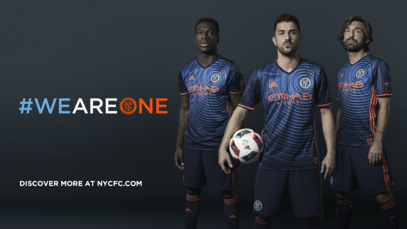 Este es el uniforme de visitante que el NYCFC utilizará la temporada 2016.