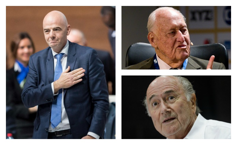 Gianni Infantino, Joao Havelange y Joseph Blatter