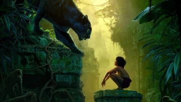 Imagen del póster de "The Jungle Book", producción de Disney que mostró un avance durante el Super Tazón.