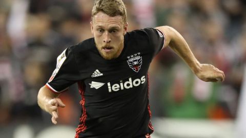 Rob Vincent del DC United durante un partido de la Liga de Campeones CONCACAF.