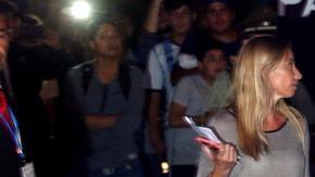 Messi a su llegada a Santiago junto a la 'Albiceleste'.