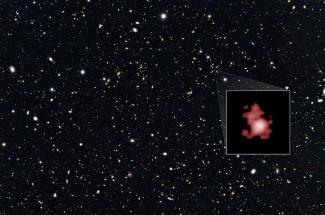La galaxia GN-z11 es la más antigua que se haya detectado hasta ahora.