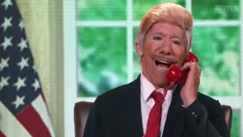 Geraldo Rivera personificó a Donald Trump en "Dancing with the Stars" pero no logró los suficientes votos para seguir compitiendo.