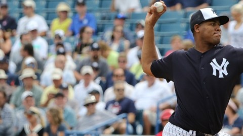 Ivan Nova fue el pitcher abridor de los Yankees frente a los Mets en Clearwater, Florida.