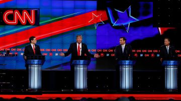 Marco Rubio, Donald Trump, Ted Cruz y John Kasich participan en el Debate Presidencial en Miami.