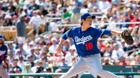 Kenta Maeda fue el abridor de los Dodgers.