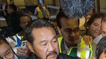 La llegada de Pacquiao a Los Angeles fue esperada por muchos.