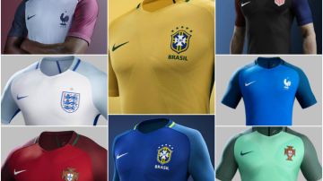 Los uniformes de Brasil, Francia, EEUU, Inglaterra y Portugal para este 2016.
