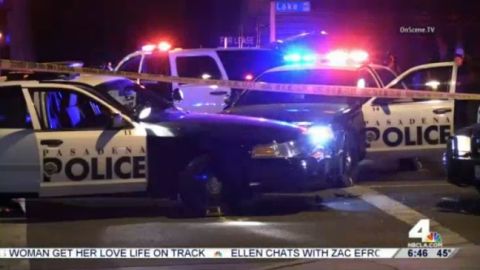 Fue todo un enredo en Pasadena, luego que un hombre amenazó a clientes de un In-N-Out y robó una patrulla.