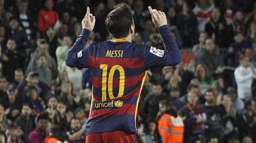 Messi y la celebración de su gol 500.