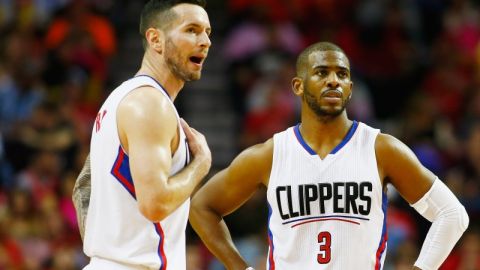 J.J. Redick  (izq.) y Chris Paul. jugadores estelares de los Clippers.