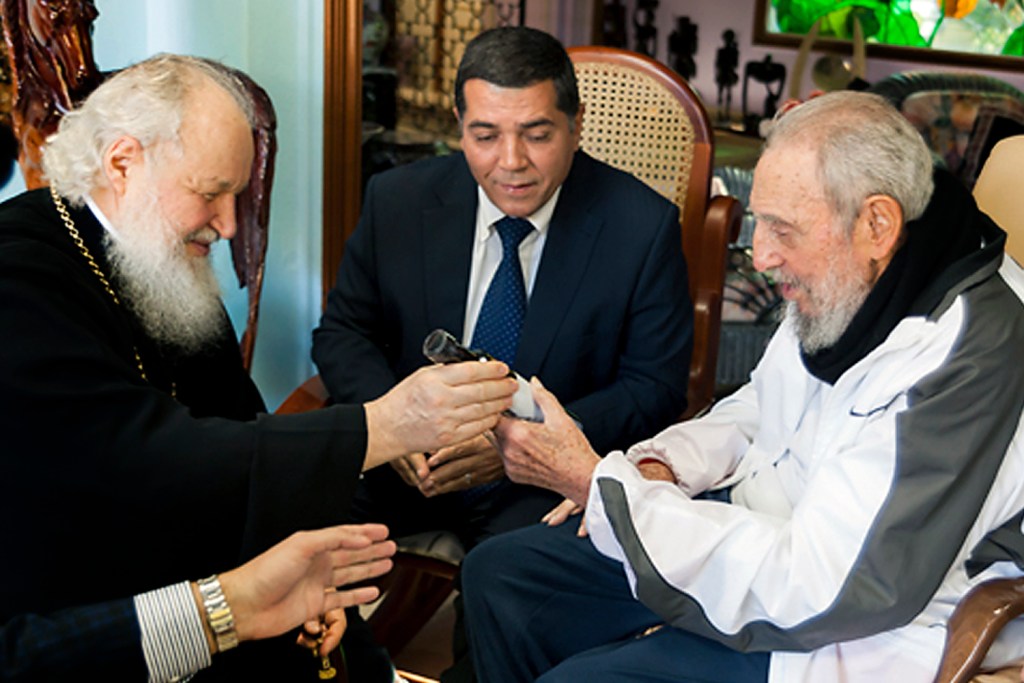 Fidel Castro se reune con el patriarca Kiril en La Habana, el 13 de febrero de 2016.