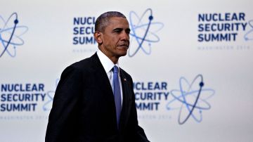 El presidente Obama llega a la  Cumbre de Seguridad Nuclear el 1 de abril de 2016. Andrew Harrer/Pool/Getty Images