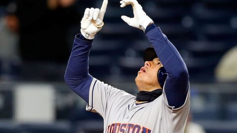 Así festejó Carlos Correa ante los Yankees el pasado 6 de abril.