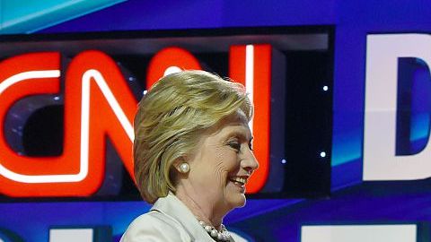 Hillary Clinton y Bernie Sanders en Brooklyn.