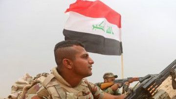 Combatientes chiitas de una unidad de movilización se han desplegado en el norte de Bagdad.