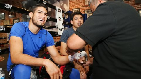 Gilberto Ramírez antes de una práctica previo al duelo del sábado ante Arthur Abraham.