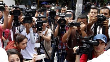Periodistas se manifiestan por la desaparición de sus colegas.