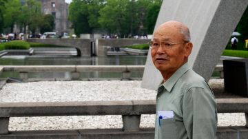 Sadao Hirano, de 83 años, superviviente de la bomba nuclear sobre Hiroshima el 6 de agosto de 1945.