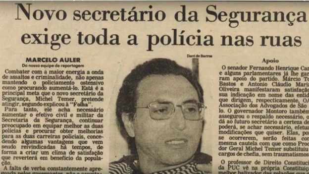 Temer saltó a la vida pública como procurador y secretario de seguridad de Sao Paulo.