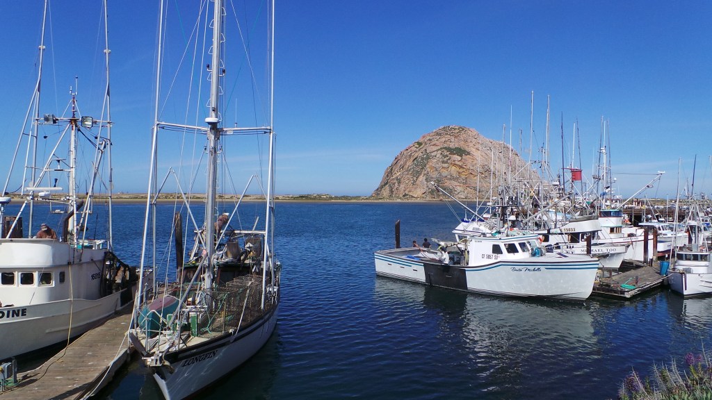 La roca volcánica de Morro Bay define el paisaje de su bahía.