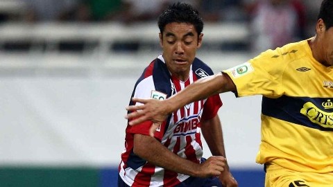 Jugadores de Everton y Chivas, durante un partido de la Copa Libertadores de 2009.