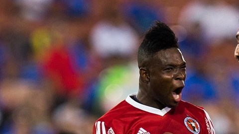 Festejo de gol de Aviles Hurtado de Xolos ante Cruz Azul.