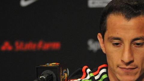 Andrés Guardado durante la conferencia de presna previa al duelo frente a Uruguay.
