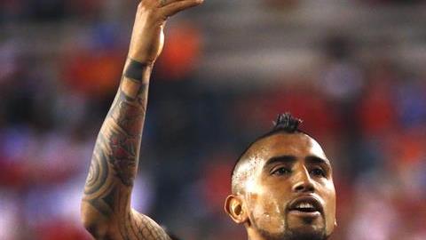 Arturo Vidal festejó el pase de Chile a cuartos de final de la Copa América.