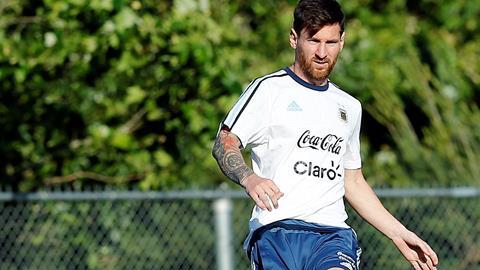 Messi durante el último entrenamiento previo al partido.
