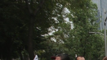 López Obrador encabeza manifestación en la Ciudad de México.