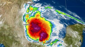Imagen de satélite de la tormenta tropical Danielle