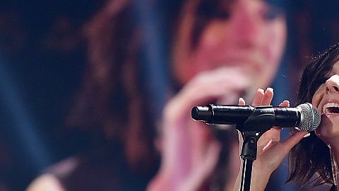 La cantante Christina Grimmie actúa en el Festival de Música iHeartRadio 2015 en el MGM Grand Garden Arena en Las Vegas, Nevada, el 18 de septiembre de 2015