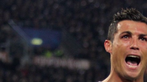 Cristiano Ronaldo en pleno festejo del primer gol contra la Roma en la pasada Champions League.