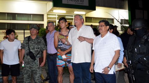 Alan Pulido tras ser liberado.