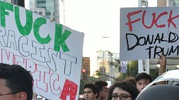 Una protesta contra Donald Trump en San José, California, se tornó violenta.