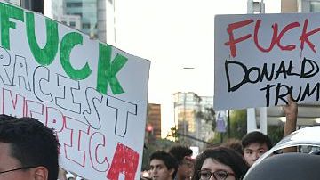 Una protesta contra Donald Trump en San José, California, se tornó violenta.